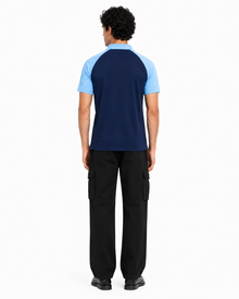 Men’s Color Block Polo T-Shirt - Navy Sky Blue