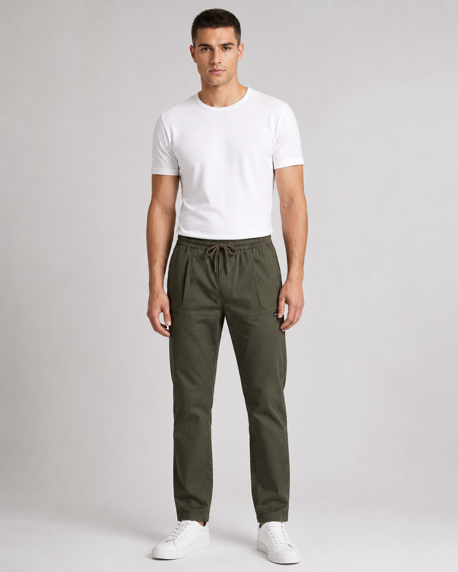 Men’s Olive Green Utility Cargo Trousers