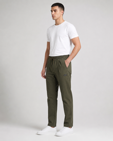 Men’s Olive Green Cargo Pant – Cotton Utility Trousers