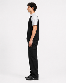 Men’s Color Block Polo T-Shirt - Black Grey