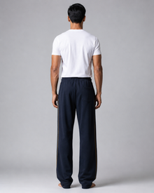 Men's navy blue track pant back view