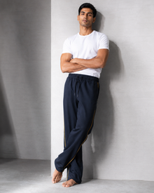 Men's navy blue track pant lifestyle view