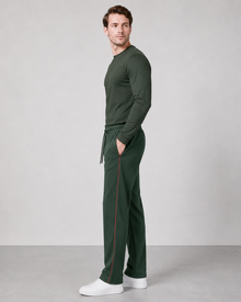 MMASTER men's forest green track pants side view