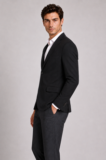 MMASTER Lightweight Black Blazer angled close view