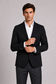 MMASTER Lightweight Black Blazer cuff pose
