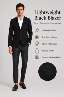 MMASTER Lightweight Black Blazer features