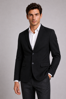 MMASTER Lightweight Black Blazer front close view