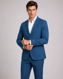 MMASTER Lightweight Blue Blazer cuff pose