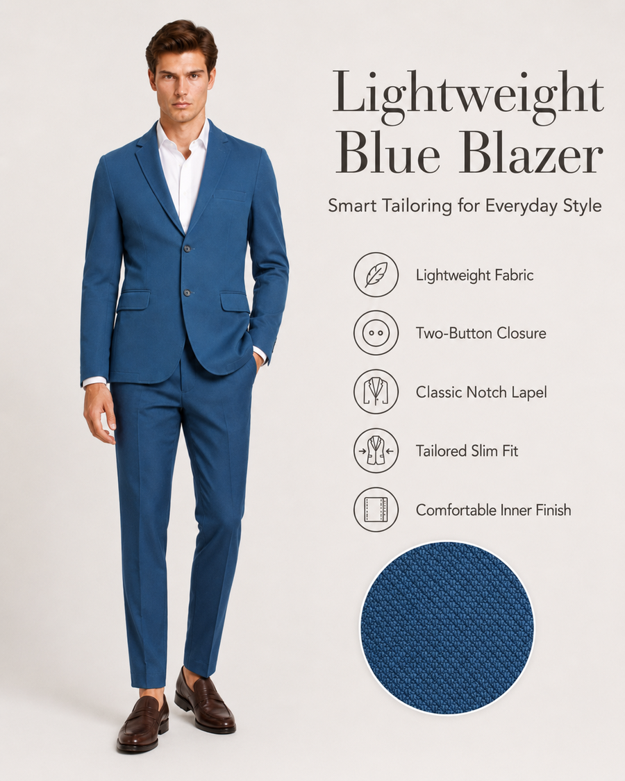 Men’s Blue Lightweight Tailored Blazer