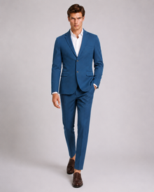 MMASTER Lightweight Blue Blazer full walking view