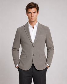 MMASTER Lightweight Taupe Blazer front close view