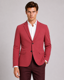 MMASTER men's rose red textured blazer front view