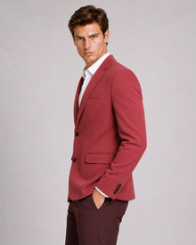 MMASTER men's rose red blazer three quarter side view