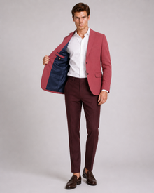 MMASTER men's rose red blazer inner lining and pocket view