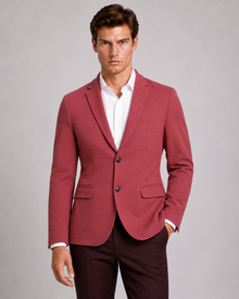 MMASTER men's rose red blazer front three quarter view